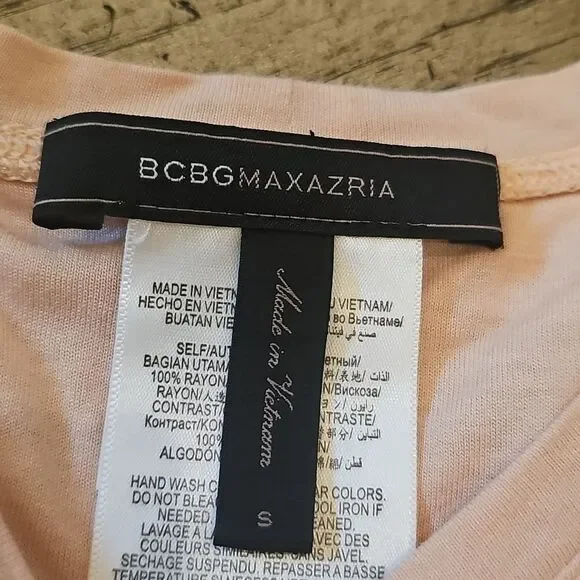 BCBGMaxAzria Peach and White Sleeveless Blouse Size S - Picture 2 of 6